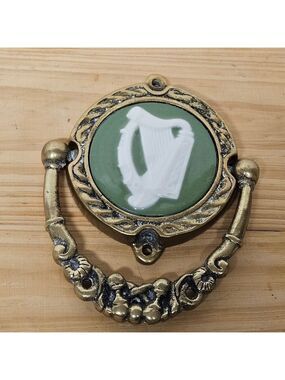 Vintage Irish/ Celtic Harp Brass Door Knocker (as is)